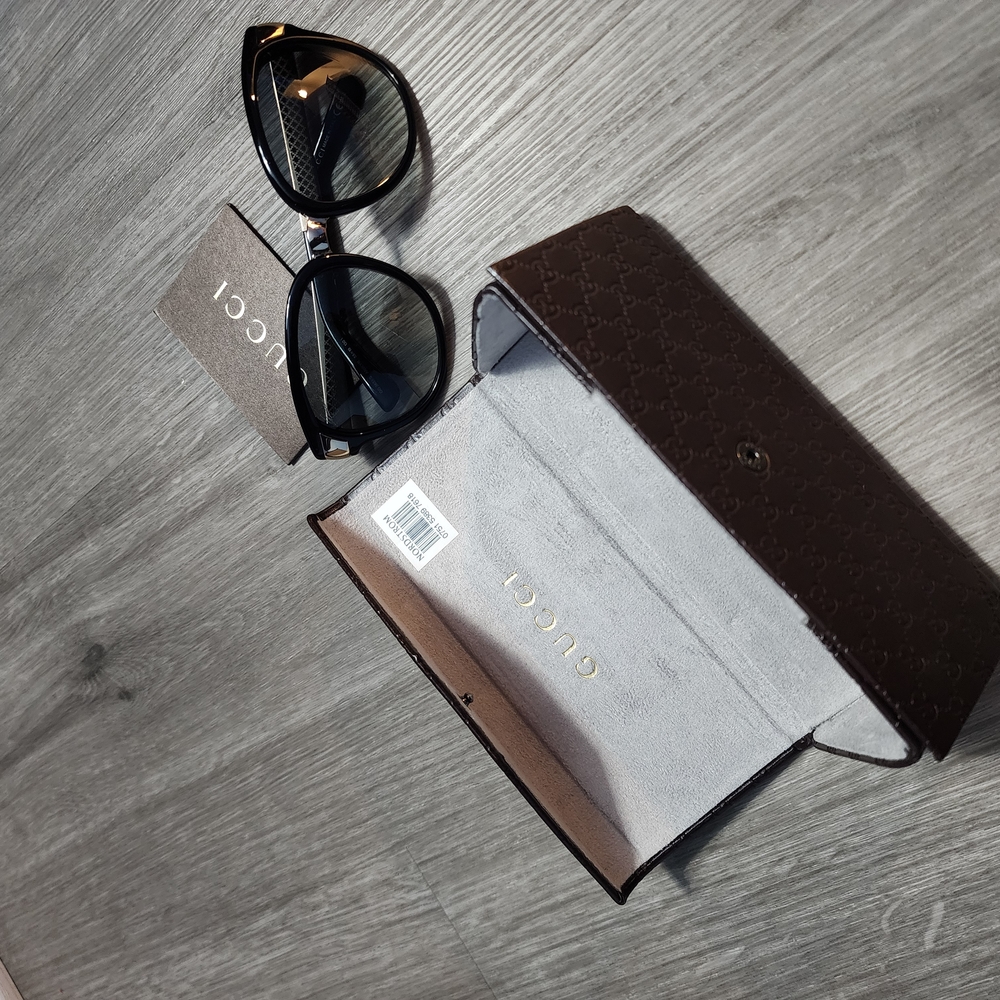 Gucci Brown Sunglasses and Case Set